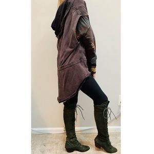 NWOT Free People oversized, hooded cardigan